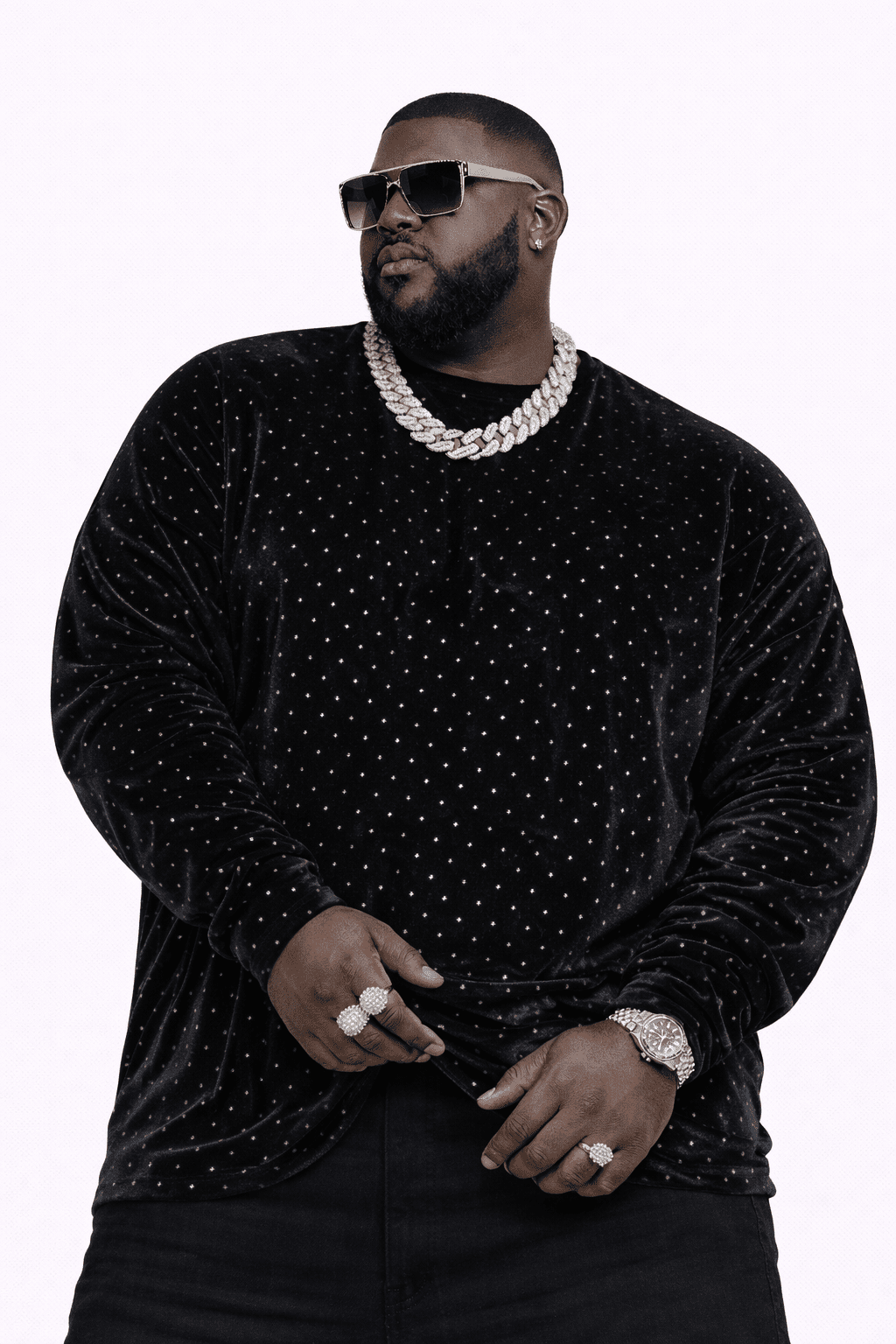 SaeRoz 22 - Velvet Long Sleeves Shirt for Men - Sarman Fashion - Wholesale Clothing Fashion Brand for Men from Canada