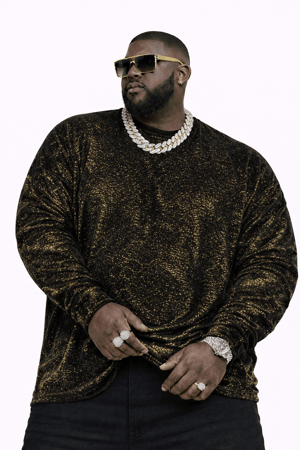 SaeRoz 27 - Velvet Long Sleeves Shirt for Men - Sarman Fashion - Wholesale Clothing Fashion Brand for Men from Canada