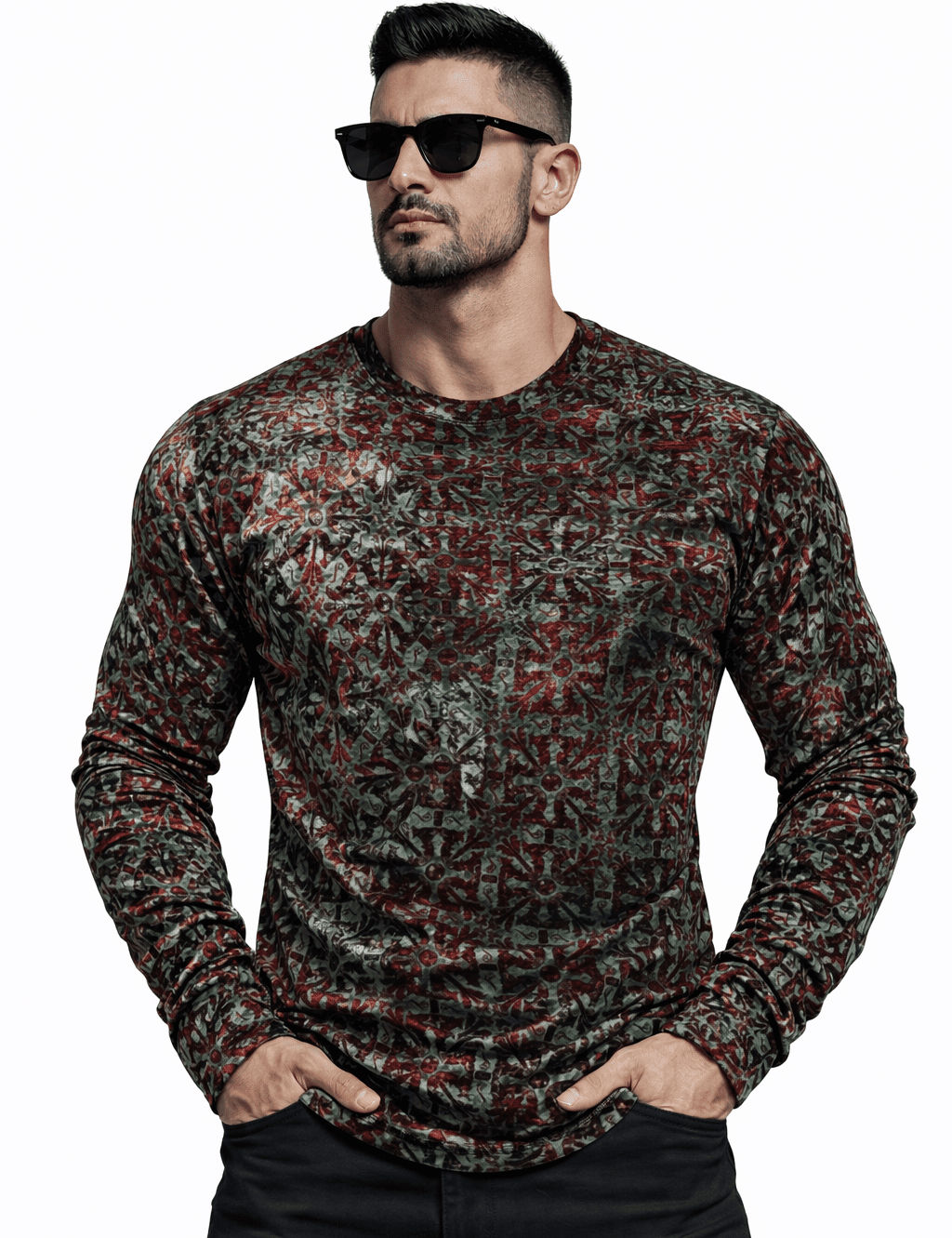 SaeRoz 3 - Velvet Long Sleeves Shirt for Men - Sarman Fashion - Wholesale Clothing Fashion Brand for Men from Canada