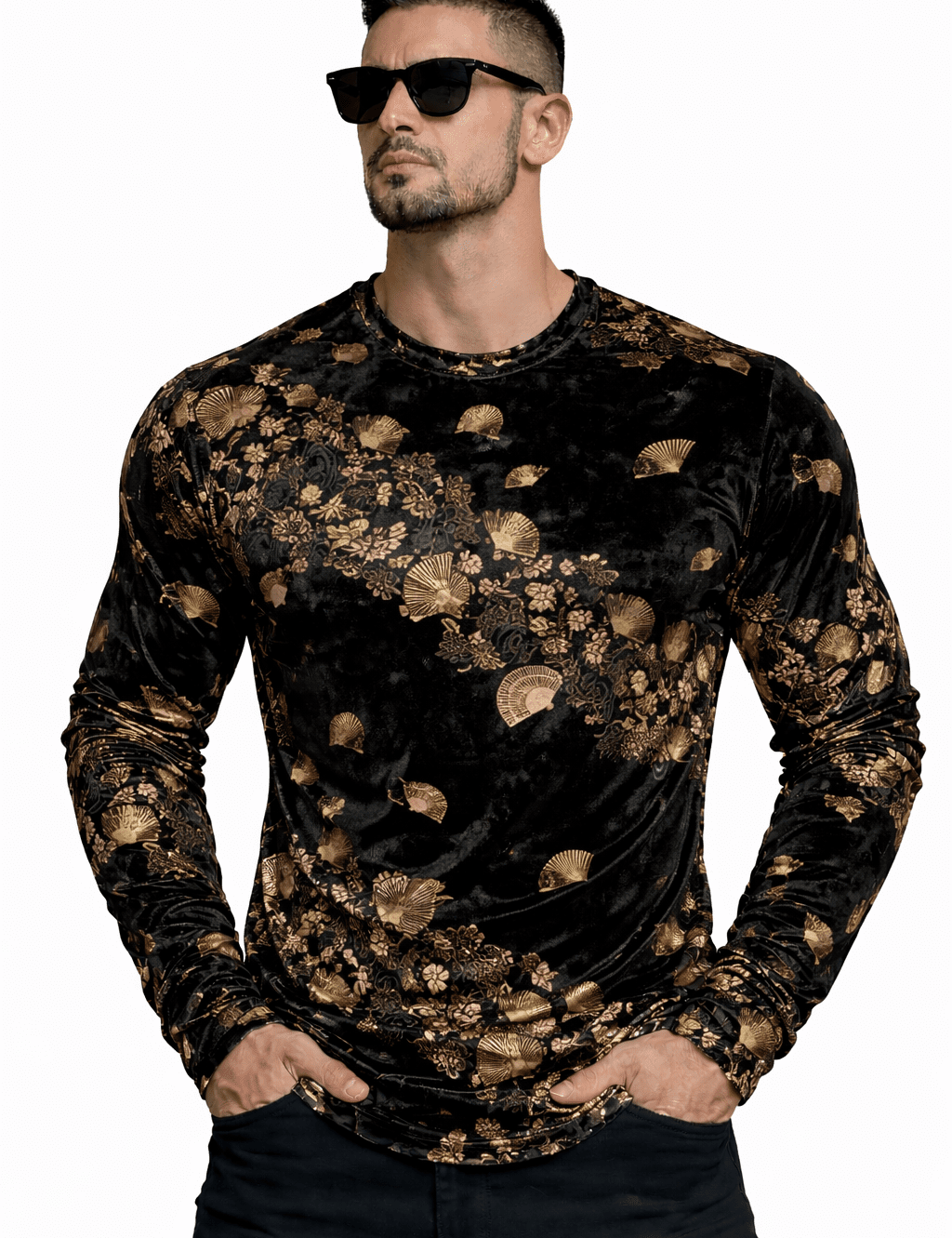 SaeRoz 30 - Velvet Long Sleeves Shirt for Men - Sarman Fashion - Wholesale Clothing Fashion Brand for Men from Canada