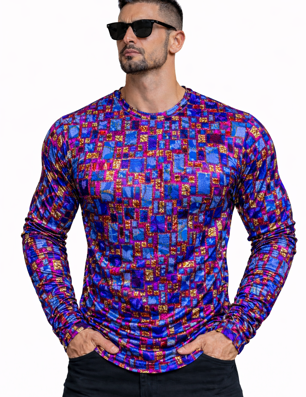 SaeRoz 31 - Velvet Long Sleeves Shirt for Men - Sarman Fashion - Wholesale Clothing Fashion Brand for Men from Canada