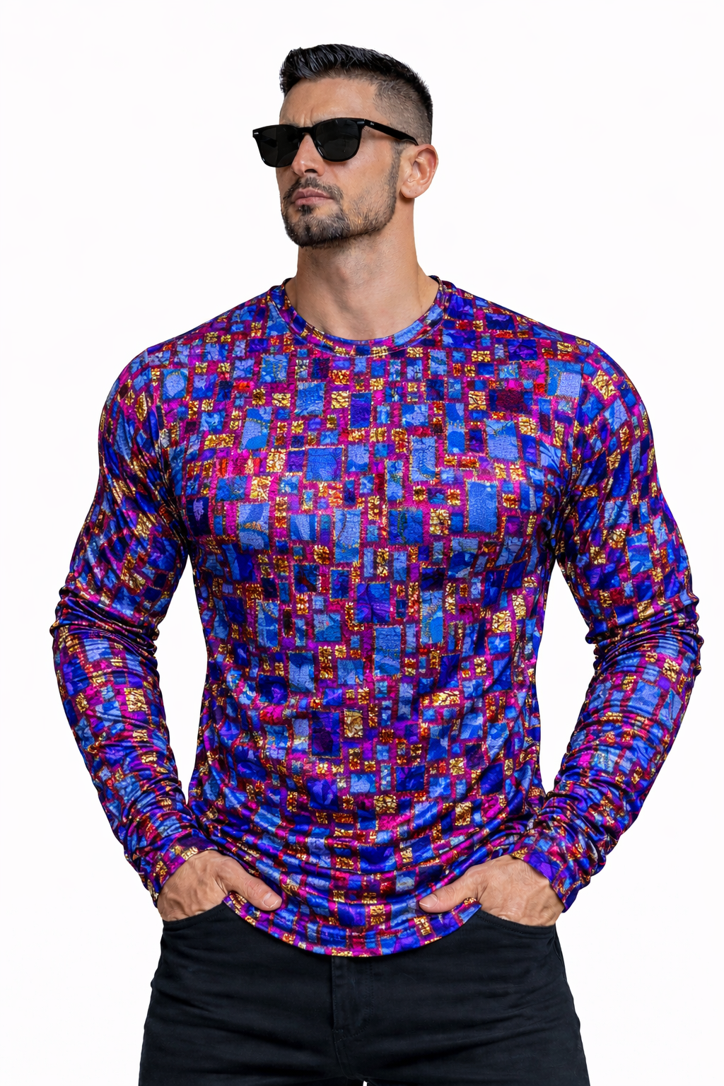 SaeRoz 31 - Velvet Long Sleeves Shirt for Men - Sarman Fashion - Wholesale Clothing Fashion Brand for Men from Canada