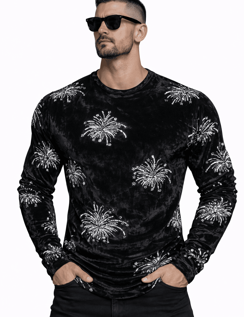 SaeRoz 32 - Velvet Long Sleeves Shirt for Men - Sarman Fashion - Wholesale Clothing Fashion Brand for Men from Canada