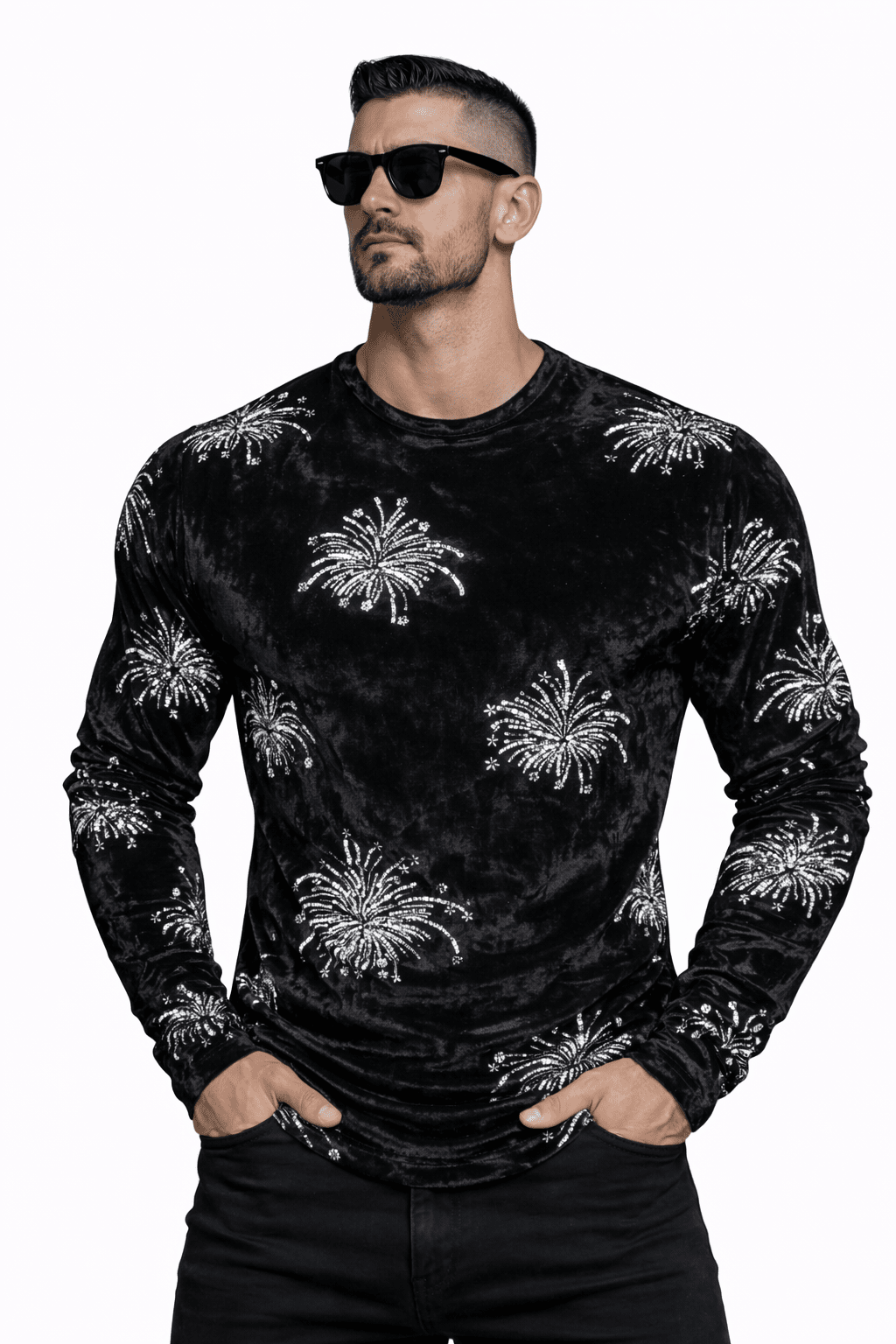SaeRoz 32 - Velvet Long Sleeves Shirt for Men - Sarman Fashion - Wholesale Clothing Fashion Brand for Men from Canada