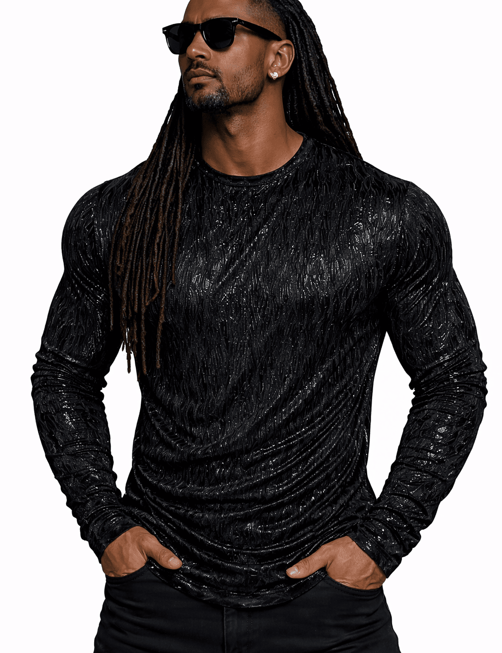 SaeRoz 33 - Velvet Long Sleeves Shirt for Men - Sarman Fashion - Wholesale Clothing Fashion Brand for Men from Canada
