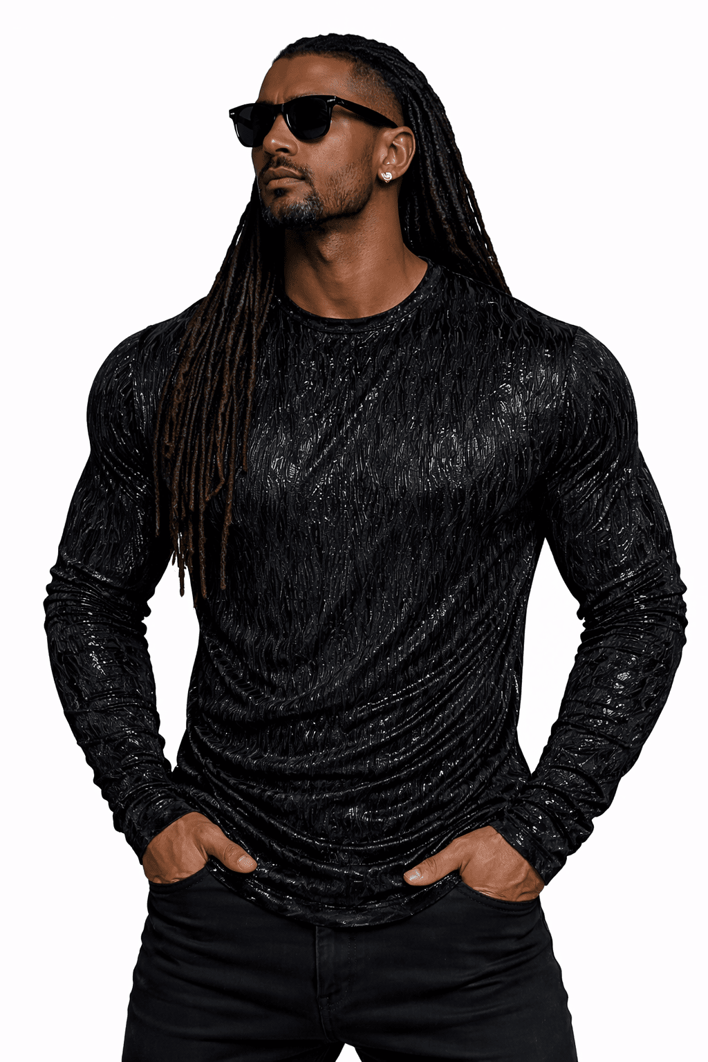 SaeRoz 33 - Velvet Long Sleeves Shirt for Men - Sarman Fashion - Wholesale Clothing Fashion Brand for Men from Canada