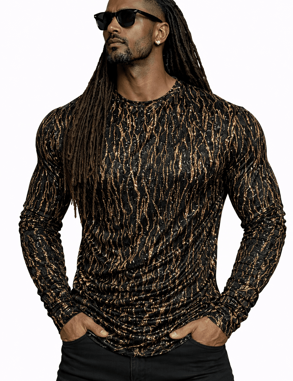 SaeRoz 34 - Velvet Long Sleeves Shirt for Men - Sarman Fashion - Wholesale Clothing Fashion Brand for Men from Canada