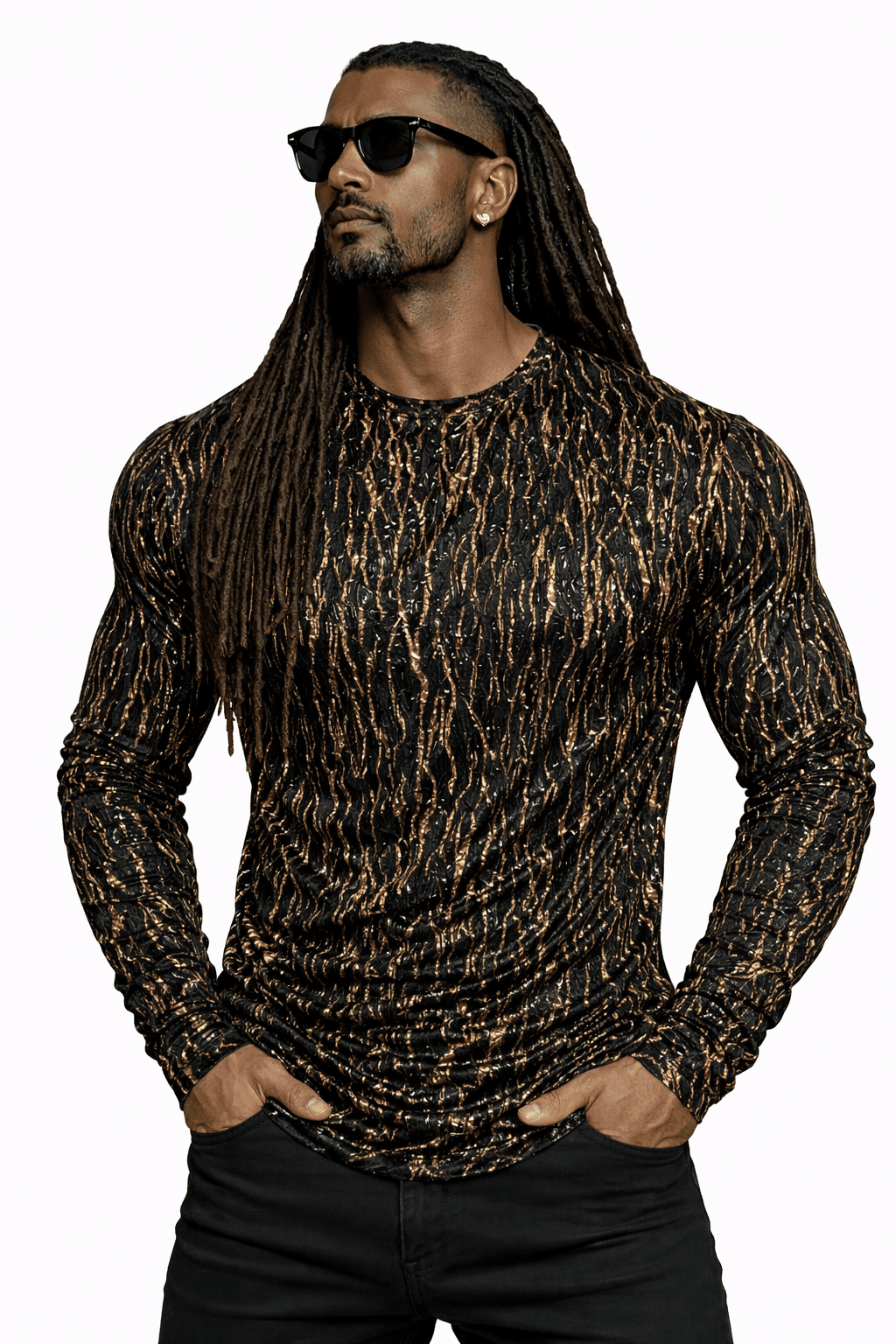 SaeRoz 34 - Velvet Long Sleeves Shirt for Men - Sarman Fashion - Wholesale Clothing Fashion Brand for Men from Canada