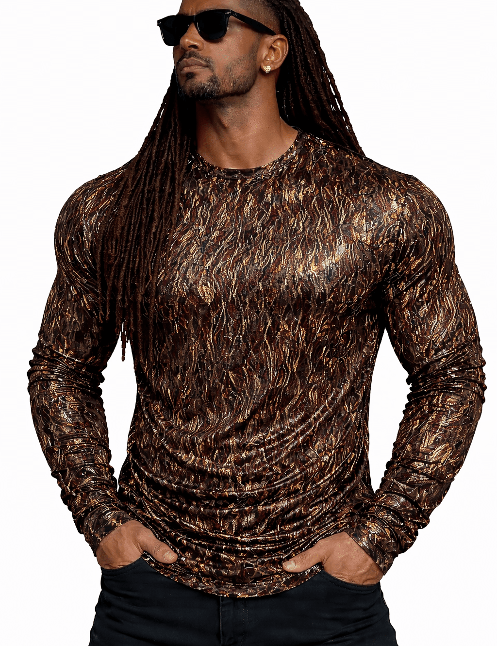 SaeRoz 37 - Velvet Long Sleeves Shirt for Men - Sarman Fashion - Wholesale Clothing Fashion Brand for Men from Canada