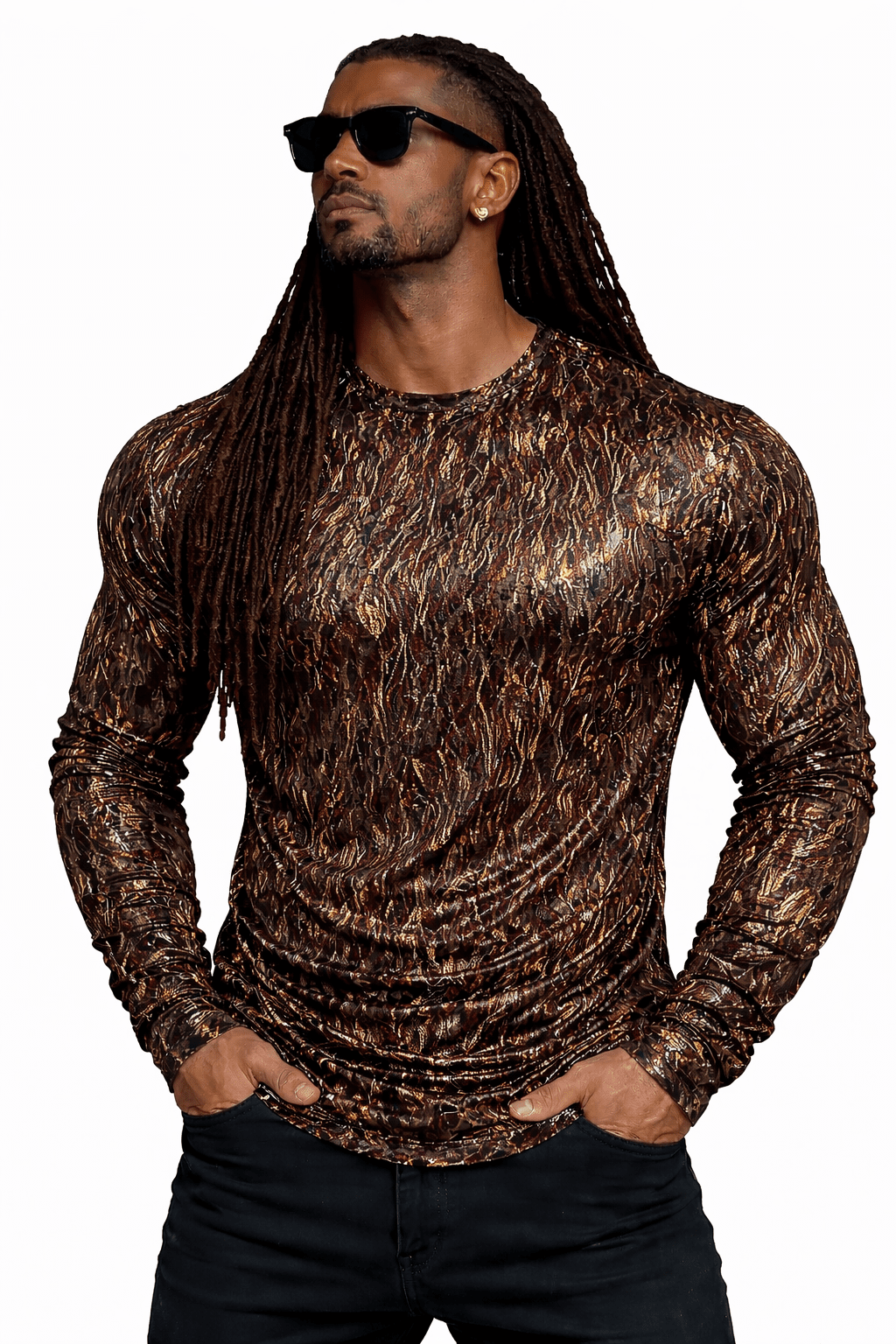 SaeRoz 37 - Velvet Long Sleeves Shirt for Men - Sarman Fashion - Wholesale Clothing Fashion Brand for Men from Canada
