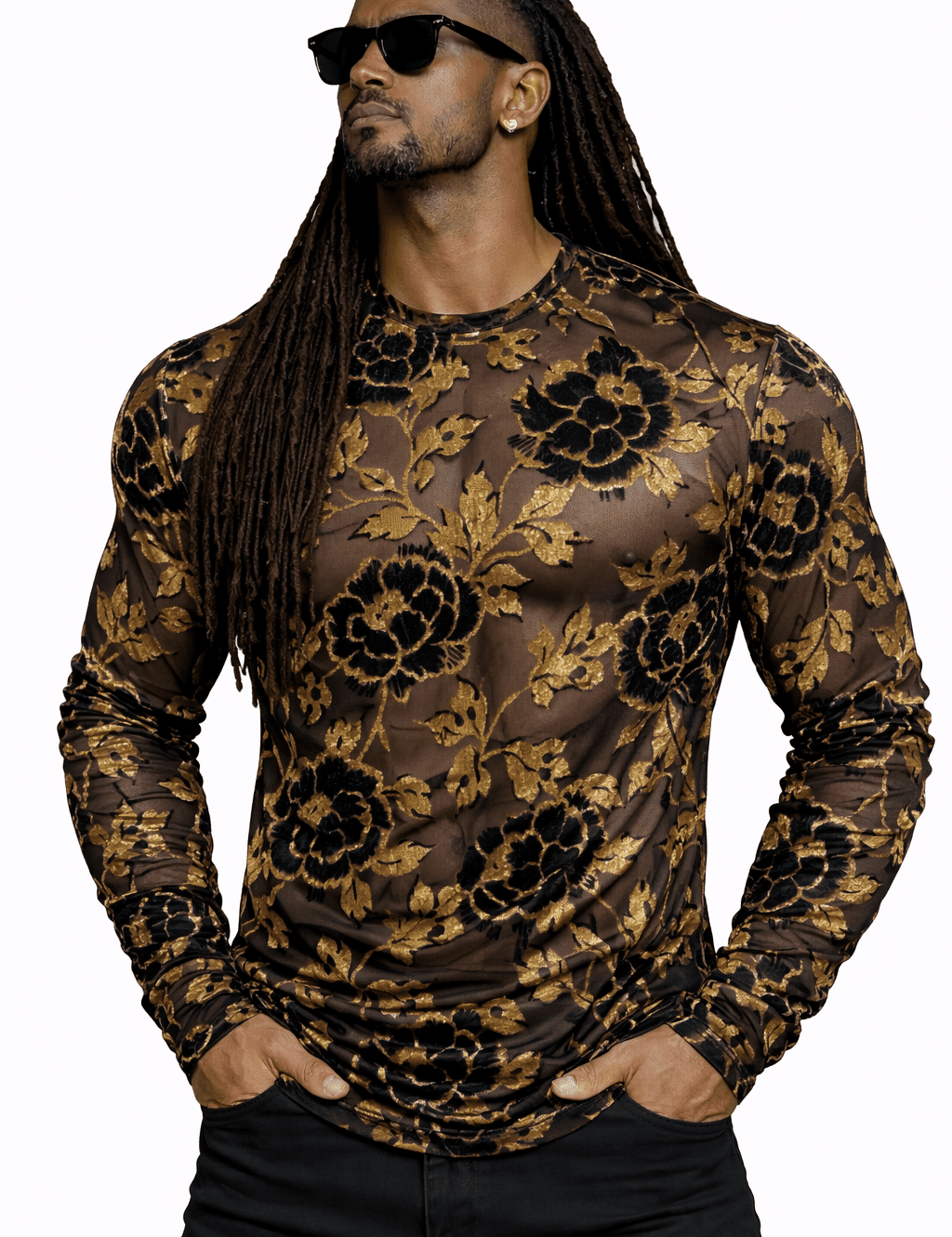 SaeRoz 38 - Velvet Long Sleeves Shirt for Men - Sarman Fashion - Wholesale Clothing Fashion Brand for Men from Canada