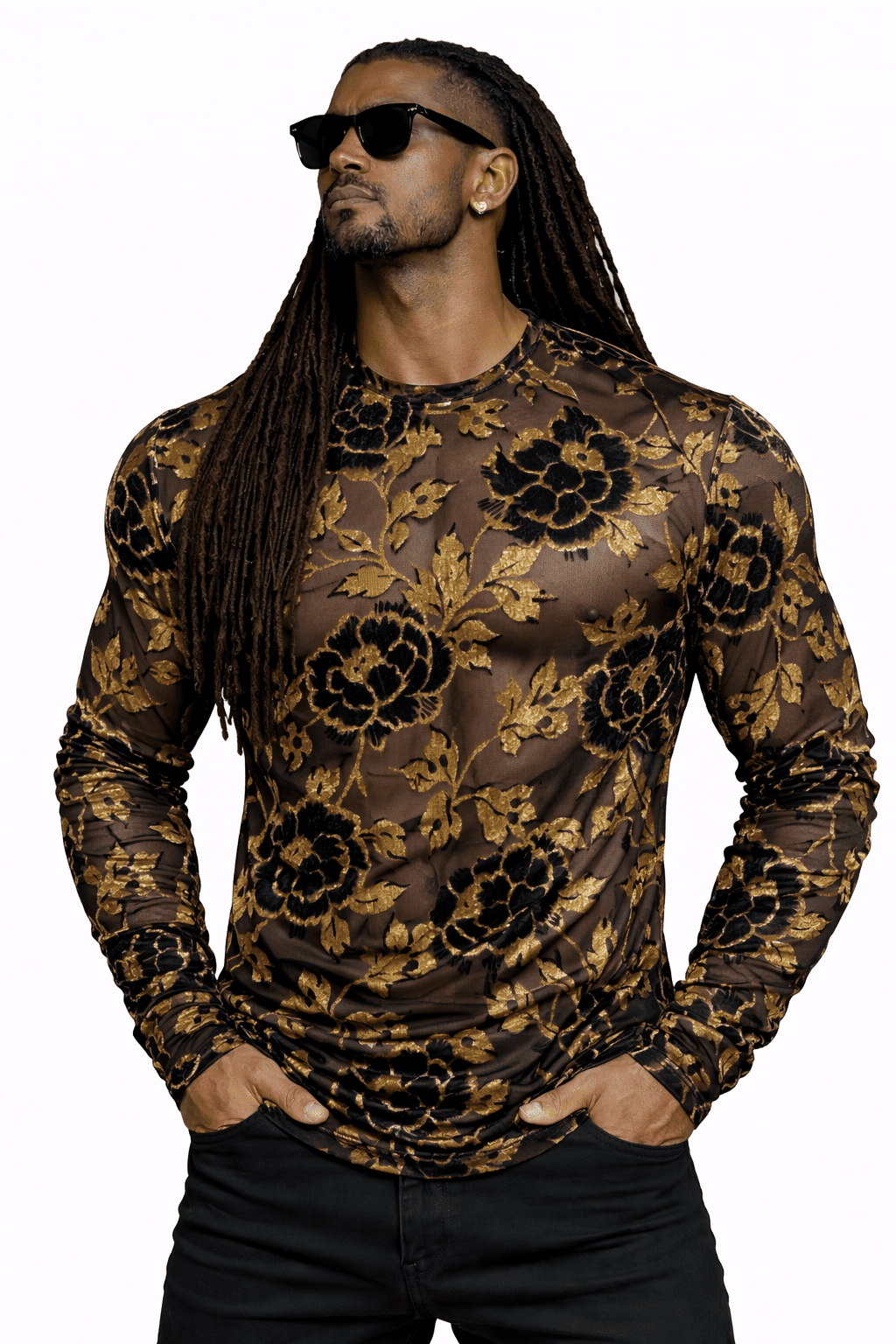 SaeRoz 38 - Velvet Long Sleeves Shirt for Men - Sarman Fashion - Wholesale Clothing Fashion Brand for Men from Canada