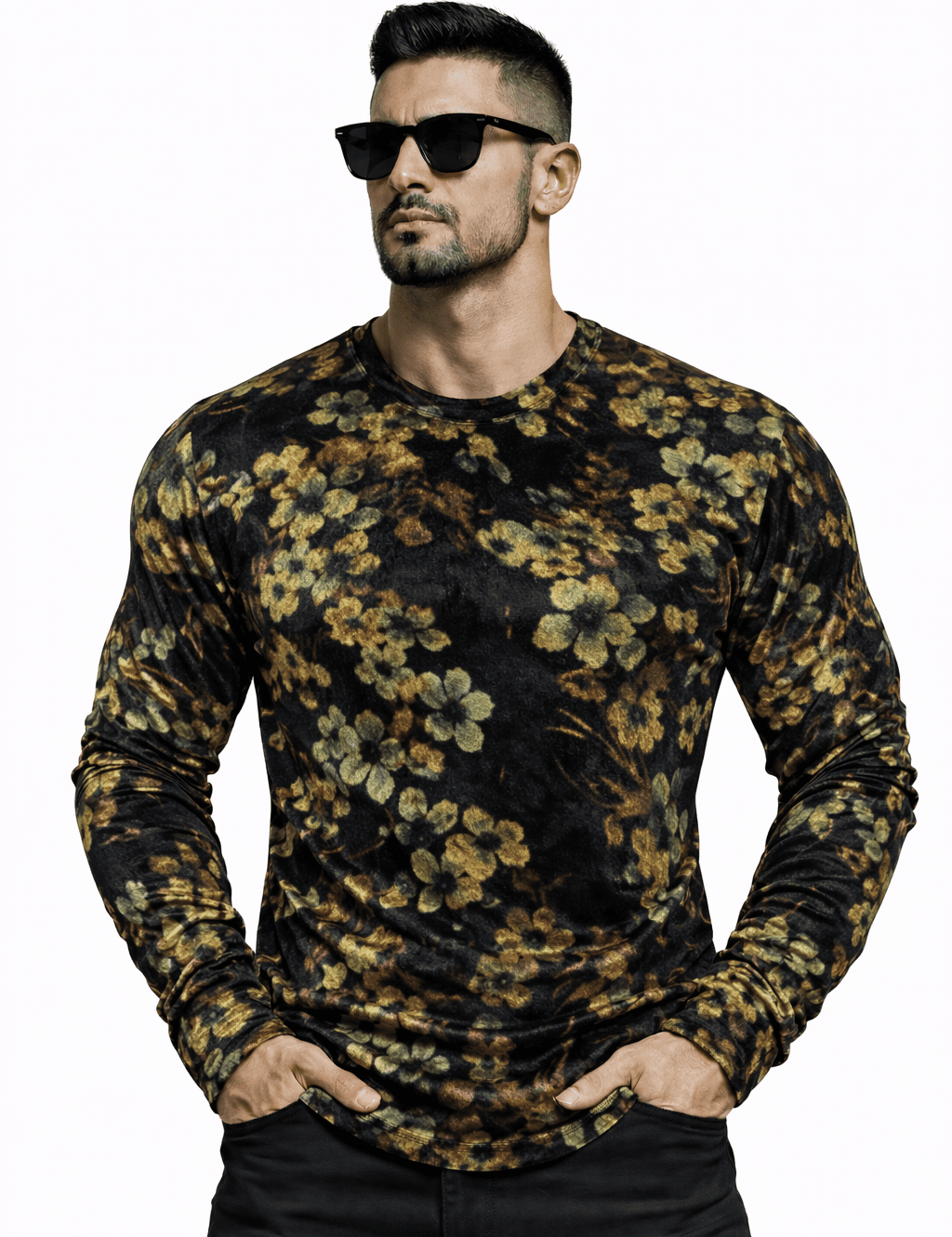 SaeRoz 4 - Velvet Long Sleeves Shirt for Men - Sarman Fashion - Wholesale Clothing Fashion Brand for Men from Canada