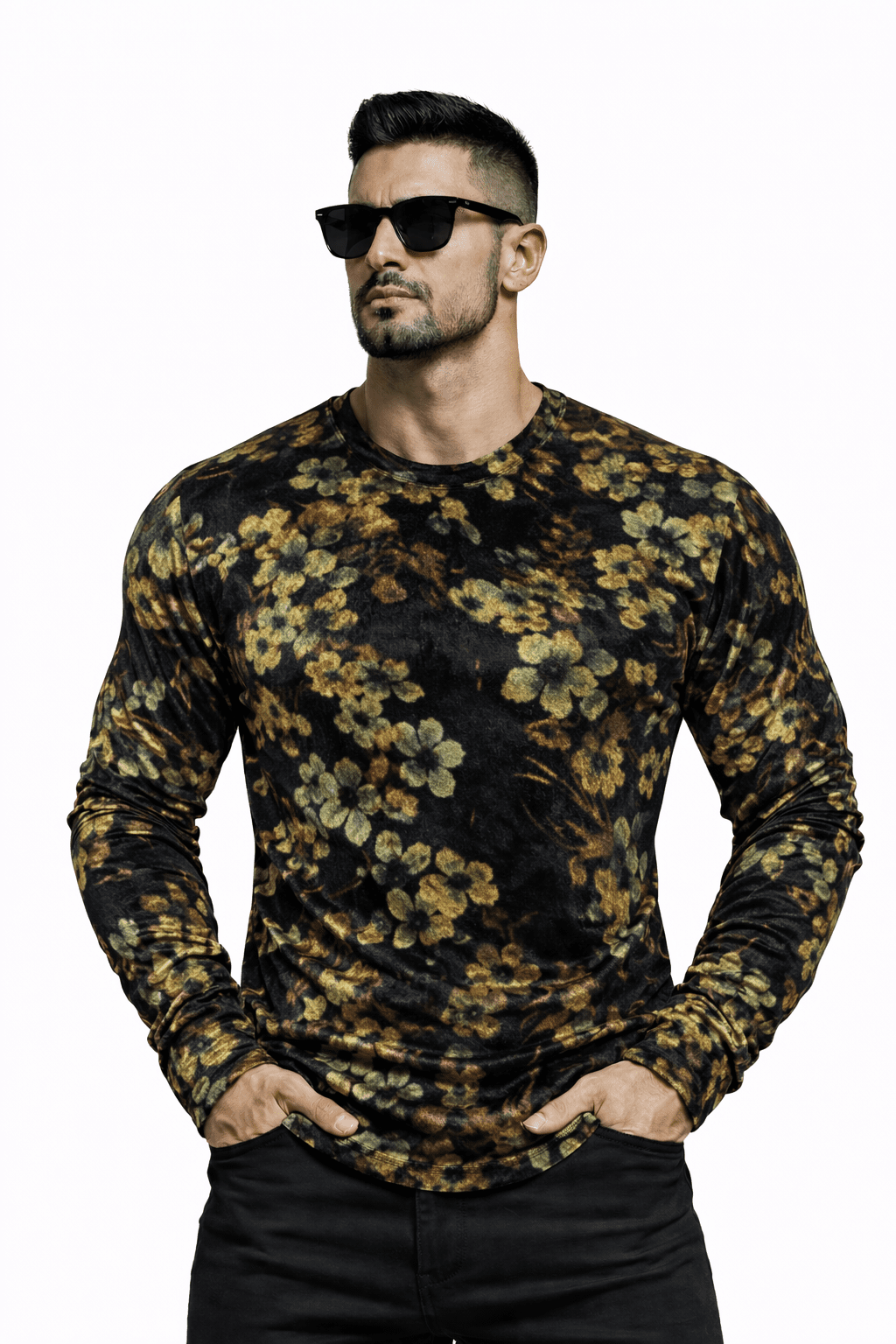 SaeRoz 4 - Velvet Long Sleeves Shirt for Men - Sarman Fashion - Wholesale Clothing Fashion Brand for Men from Canada