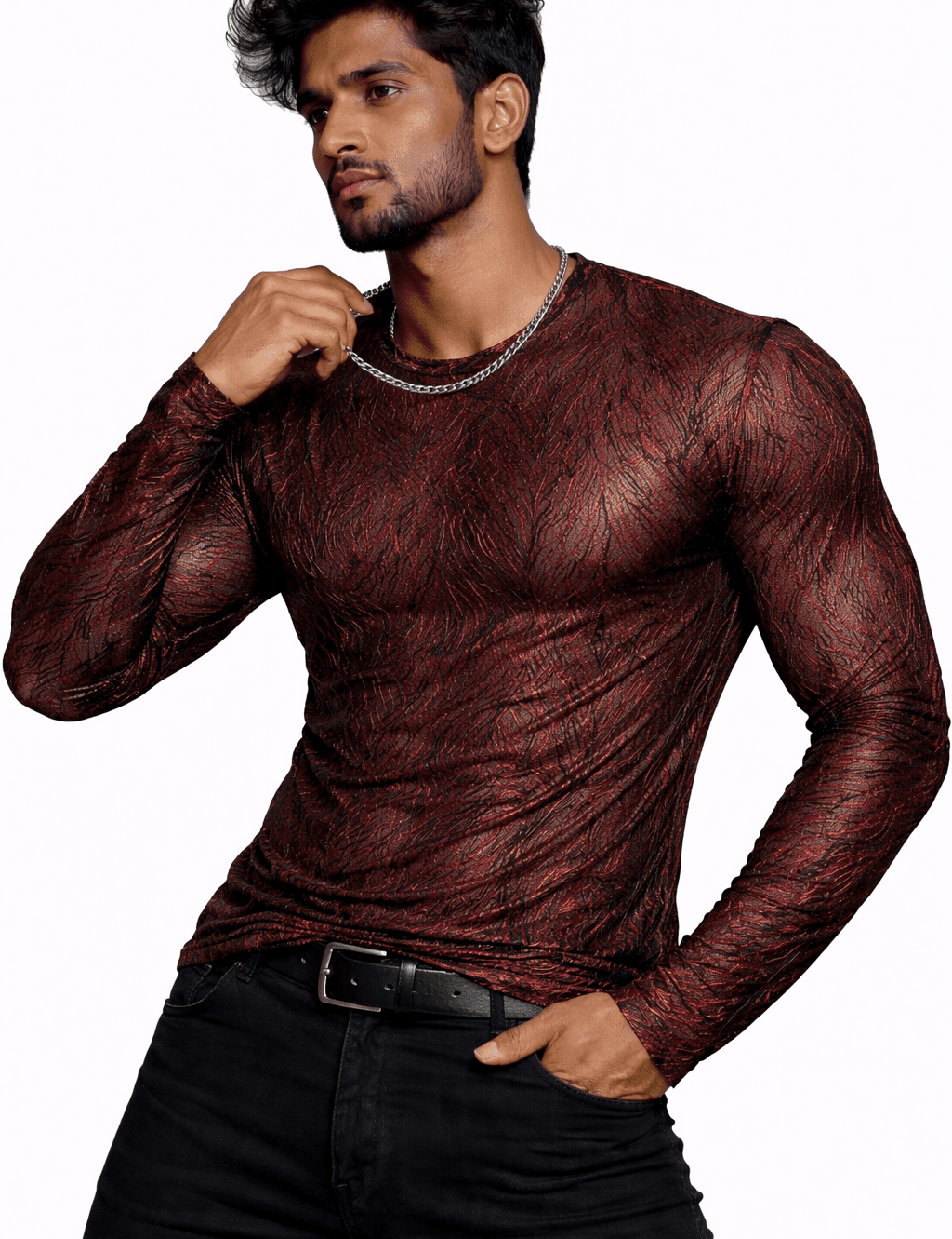 SaeRoz 46 - Velvet Long Sleeves Shirt for Men - Sarman Fashion - Wholesale Clothing Fashion Brand for Men from Canada