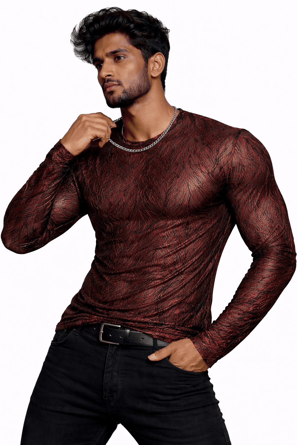 SaeRoz 46 - Velvet Long Sleeves Shirt for Men - Sarman Fashion - Wholesale Clothing Fashion Brand for Men from Canada