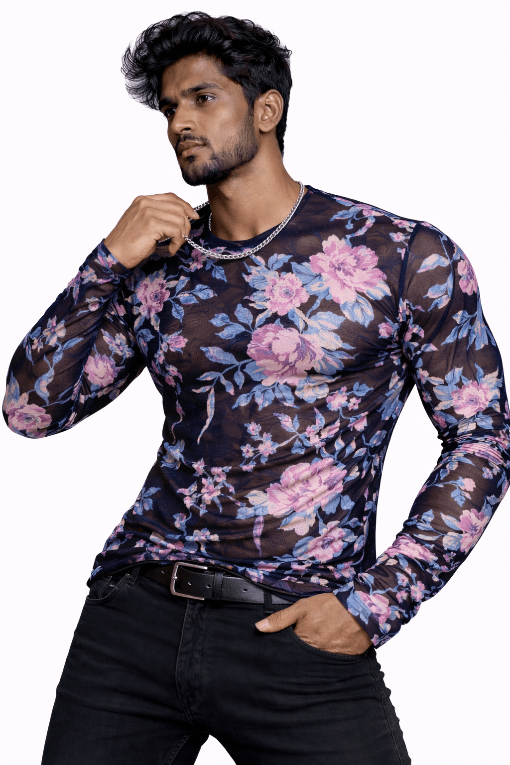 SaeRoz 48 - Velvet Long Sleeves Shirt for Men - Sarman Fashion - Wholesale Clothing Fashion Brand for Men from Canada