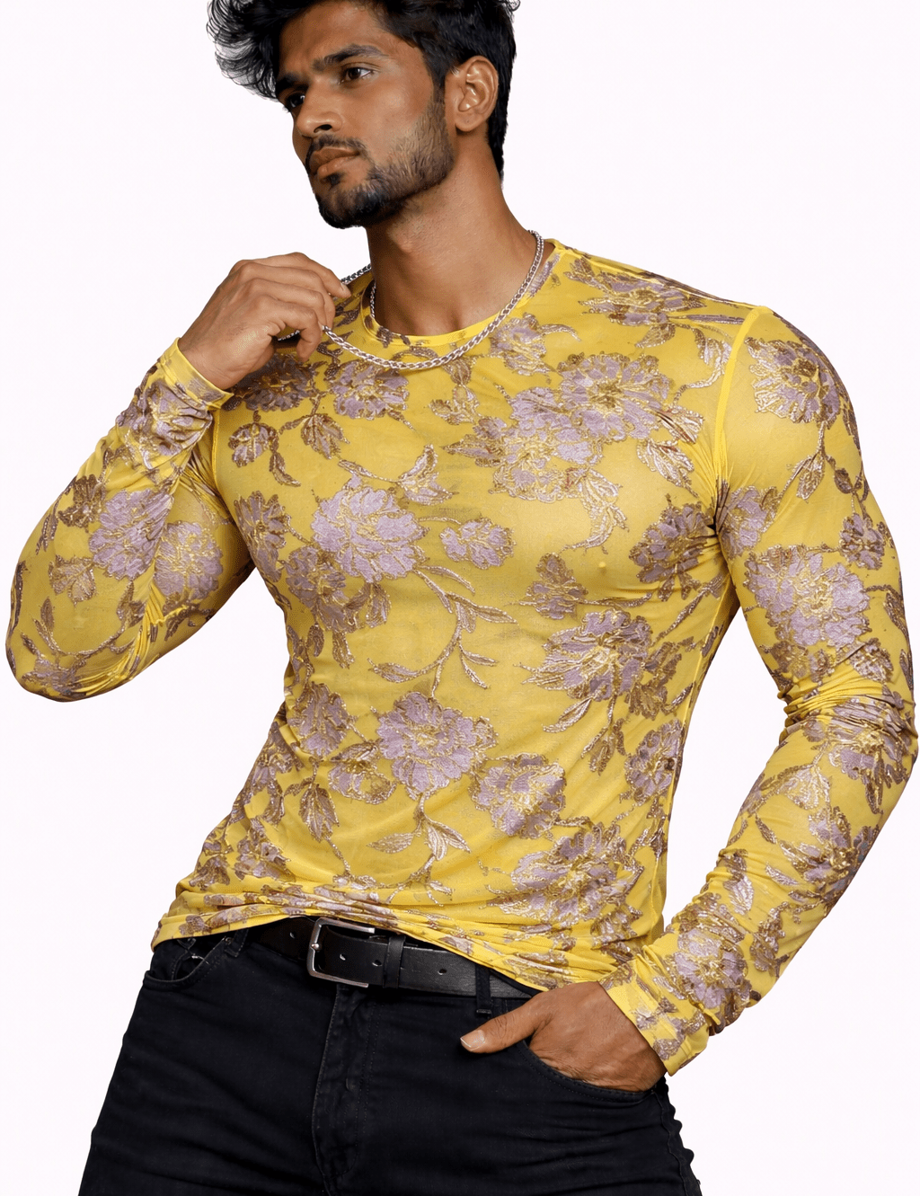 SaeRoz 49 - Velvet Long Sleeves Shirt for Men - Sarman Fashion - Wholesale Clothing Fashion Brand for Men from Canada