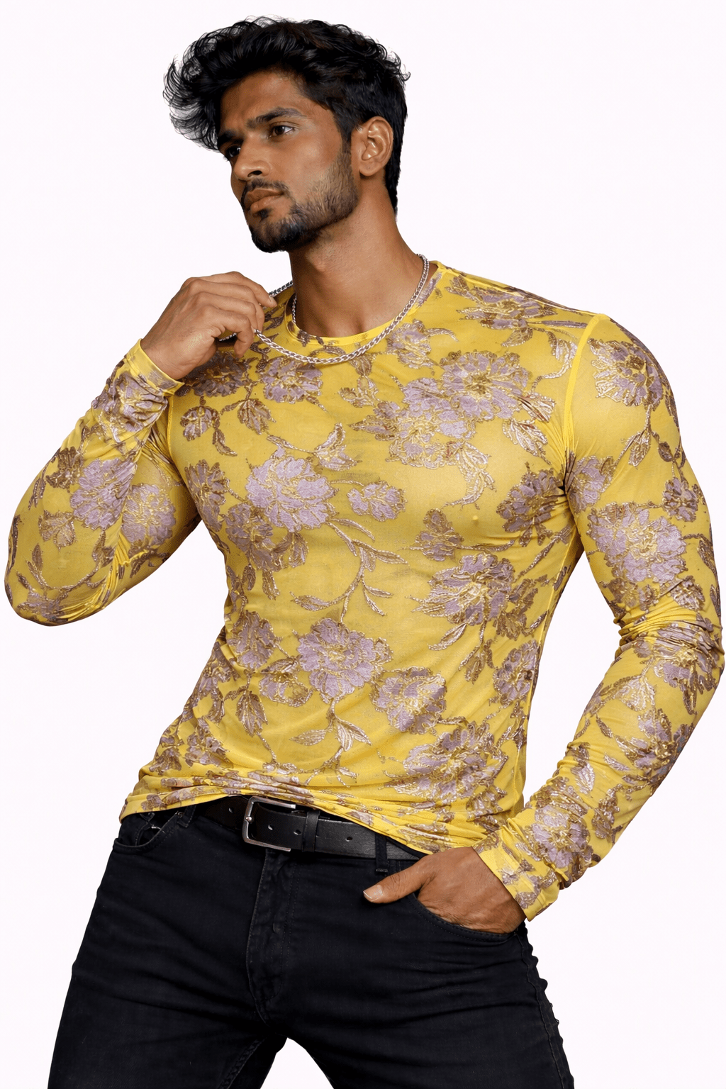 SaeRoz 49 - Velvet Long Sleeves Shirt for Men - Sarman Fashion - Wholesale Clothing Fashion Brand for Men from Canada