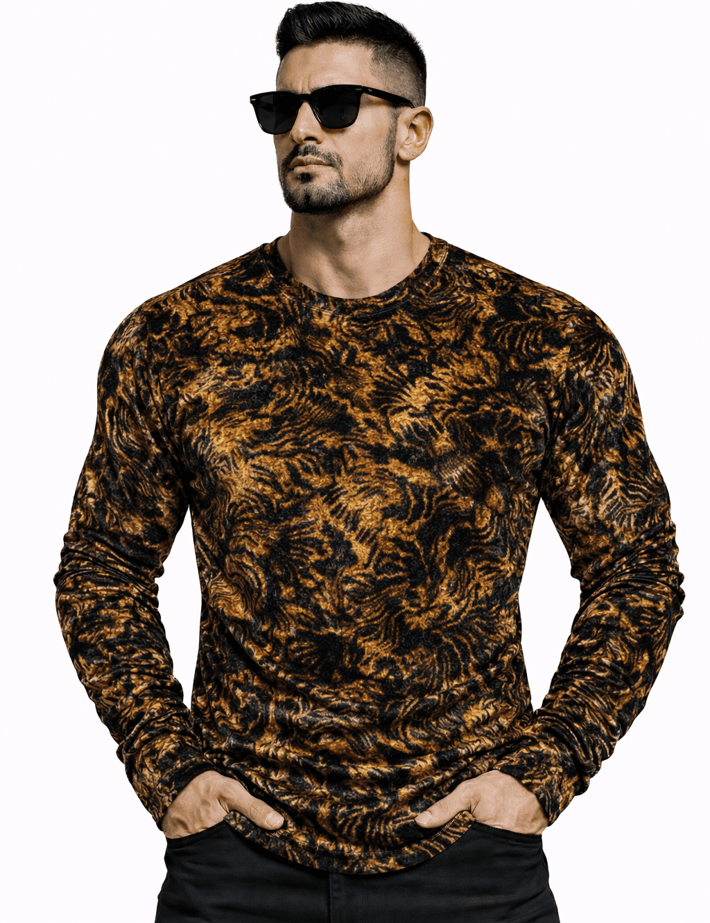 SaeRoz 5 - Velvet Long Sleeves Shirt for Men - Sarman Fashion - Wholesale Clothing Fashion Brand for Men from Canada