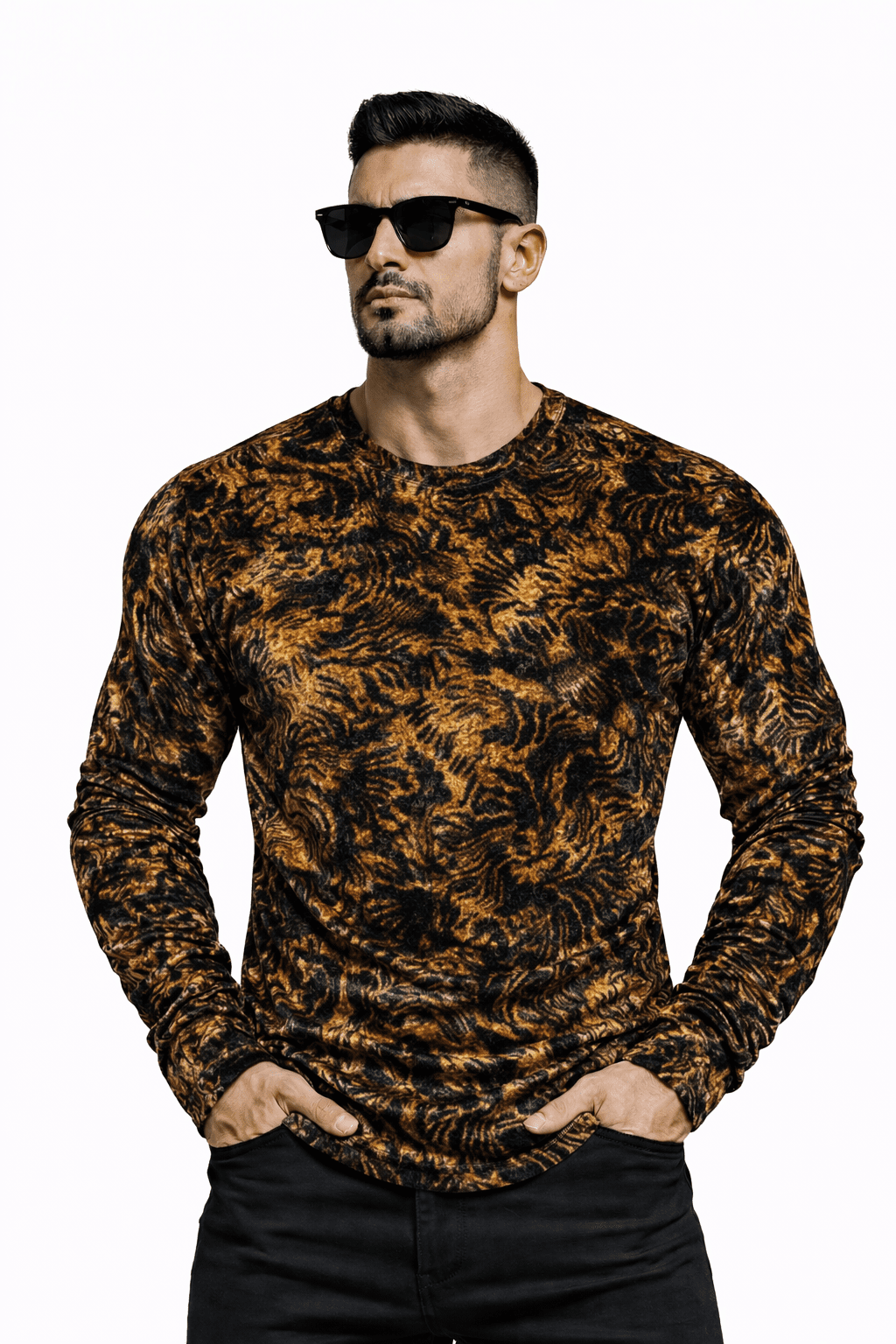 SaeRoz 5 - Velvet Long Sleeves Shirt for Men - Sarman Fashion - Wholesale Clothing Fashion Brand for Men from Canada