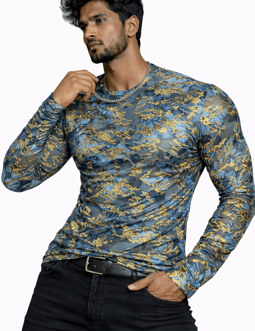SaeRoz 50 - Velvet Long Sleeves Shirt for Men - Sarman Fashion - Wholesale Clothing Fashion Brand for Men from Canada