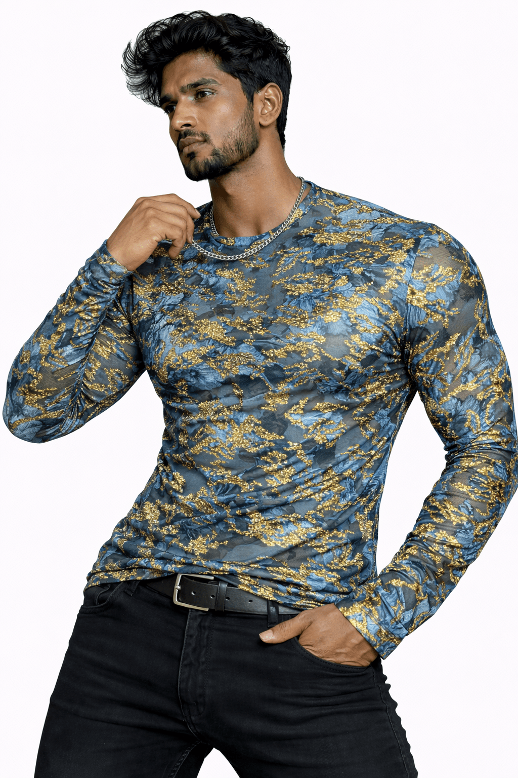 SaeRoz 50 - Velvet Long Sleeves Shirt for Men - Sarman Fashion - Wholesale Clothing Fashion Brand for Men from Canada