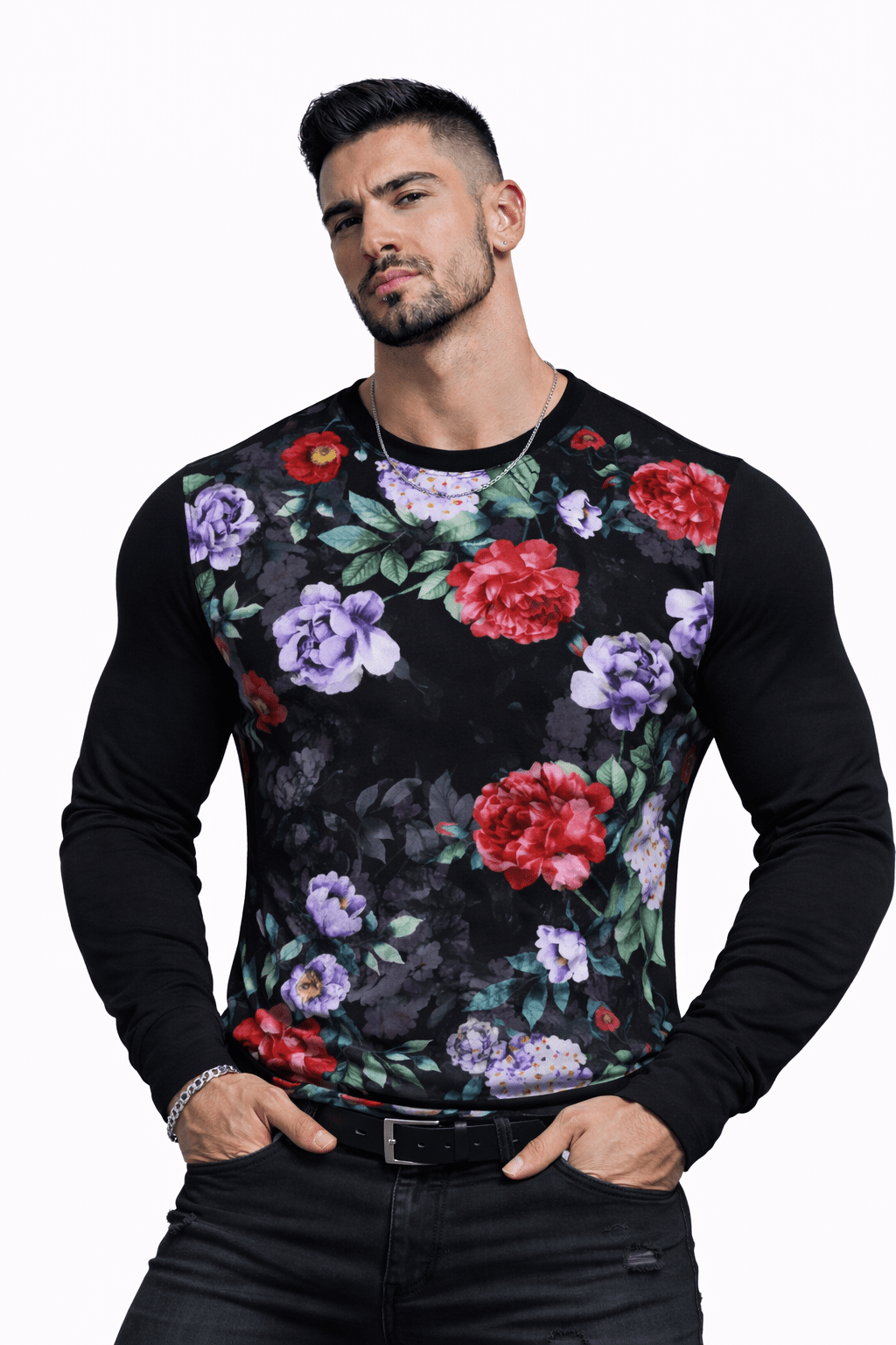SaeRoz 53 - Velvet Long Sleeves Shirt for Men - Sarman Fashion - Wholesale Clothing Fashion Brand for Men from Canada