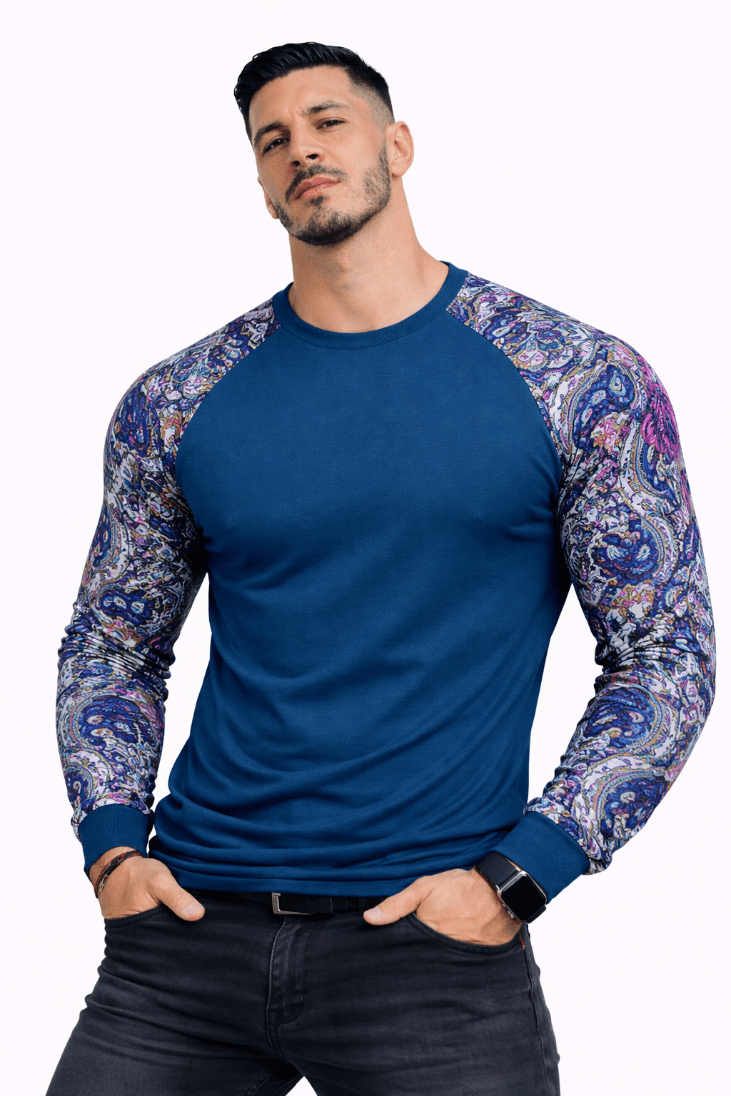 SaeRoz 64 - Velvet Long Sleeves Shirt for Men - Sarman Fashion - Wholesale Clothing Fashion Brand for Men from Canada