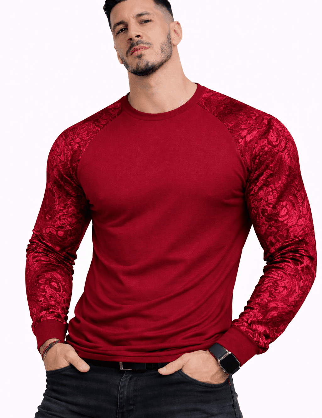 SaeRoz 66 - Velvet Long Sleeves Shirt for Men - Sarman Fashion - Wholesale Clothing Fashion Brand for Men from Canada