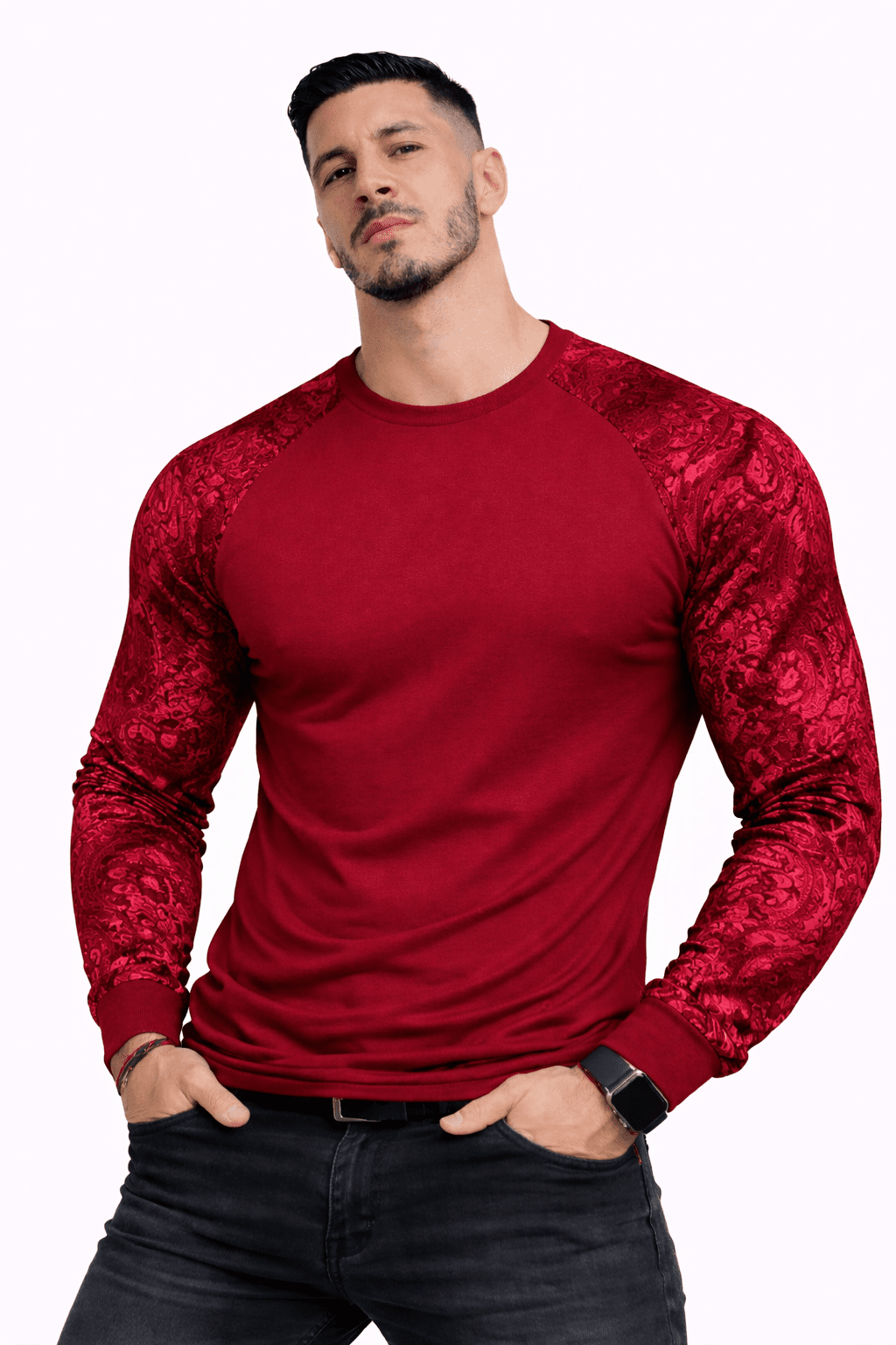 SaeRoz 66 - Velvet Long Sleeves Shirt for Men - Sarman Fashion - Wholesale Clothing Fashion Brand for Men from Canada
