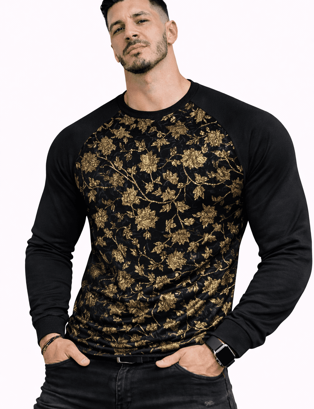 SaeRoz 69 - Velvet Long Sleeves Shirt for Men - Sarman Fashion - Wholesale Clothing Fashion Brand for Men from Canada
