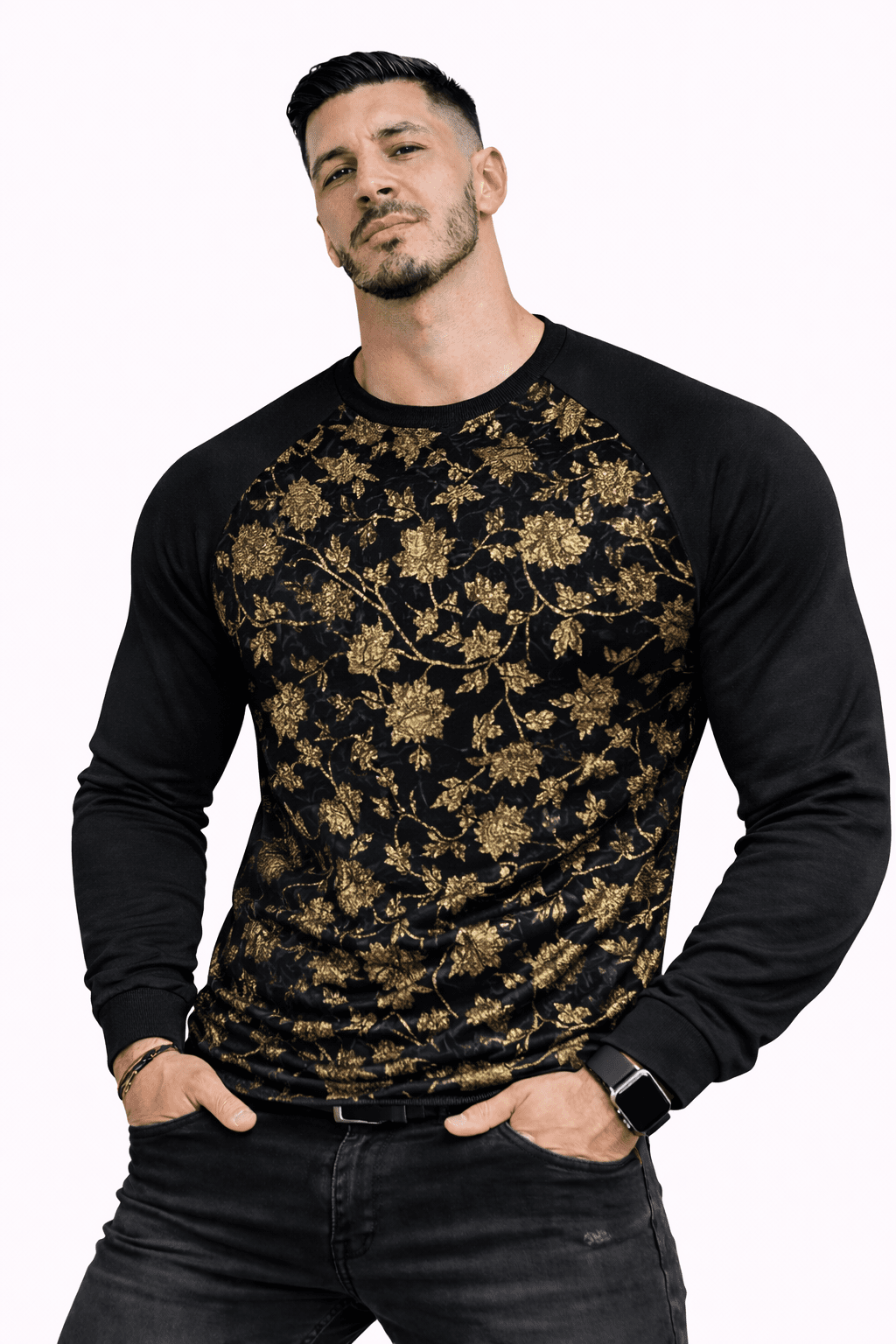 SaeRoz 69 - Velvet Long Sleeves Shirt for Men - Sarman Fashion - Wholesale Clothing Fashion Brand for Men from Canada
