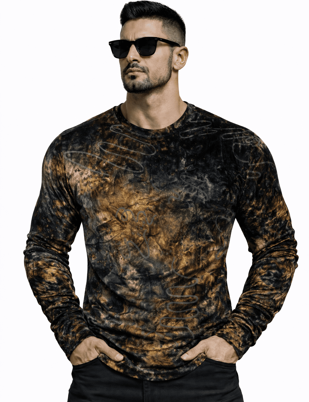 SaeRoz 7 - Velvet Long Sleeves Shirt for Men - Sarman Fashion - Wholesale Clothing Fashion Brand for Men from Canada