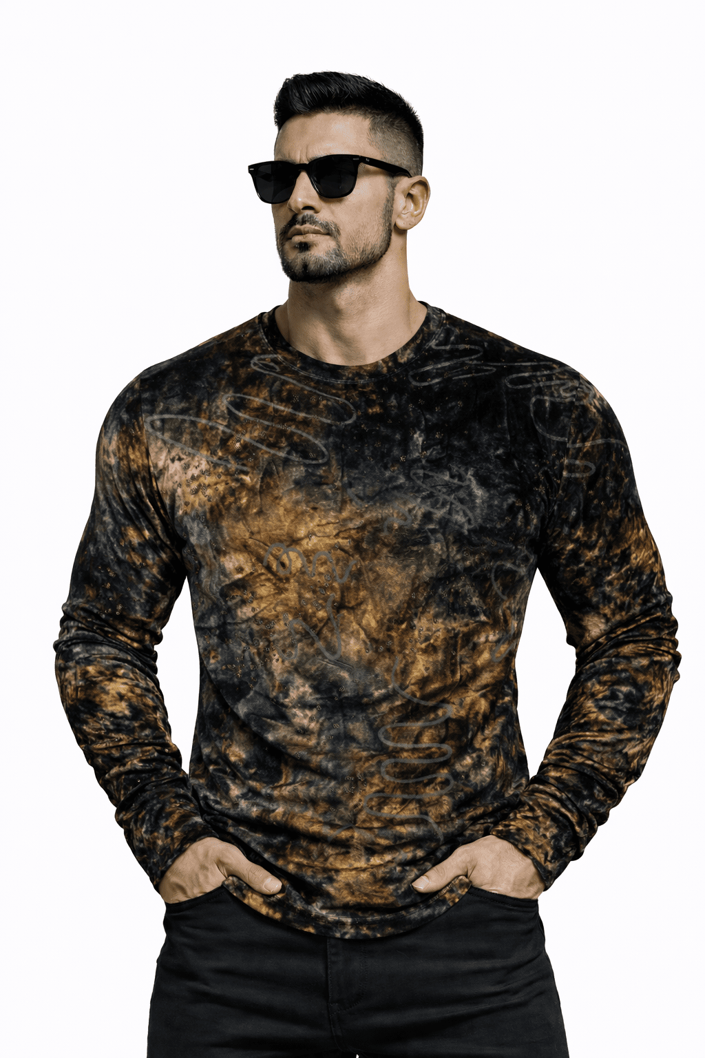 SaeRoz 7 - Velvet Long Sleeves Shirt for Men - Sarman Fashion - Wholesale Clothing Fashion Brand for Men from Canada