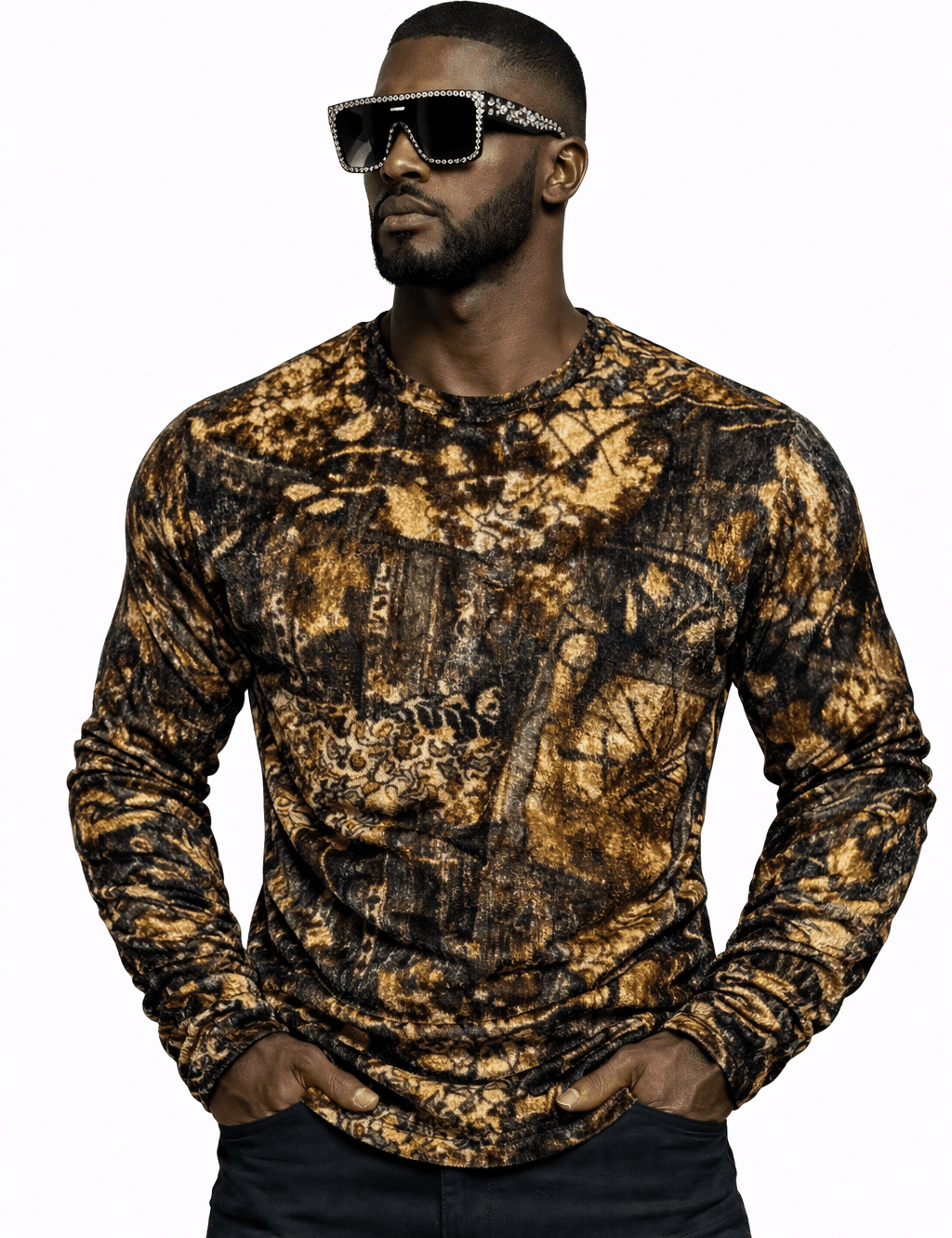 SaeRoz 9 - Velvet Long Sleeves Shirt for Men - Sarman Fashion - Wholesale Clothing Fashion Brand for Men from Canada