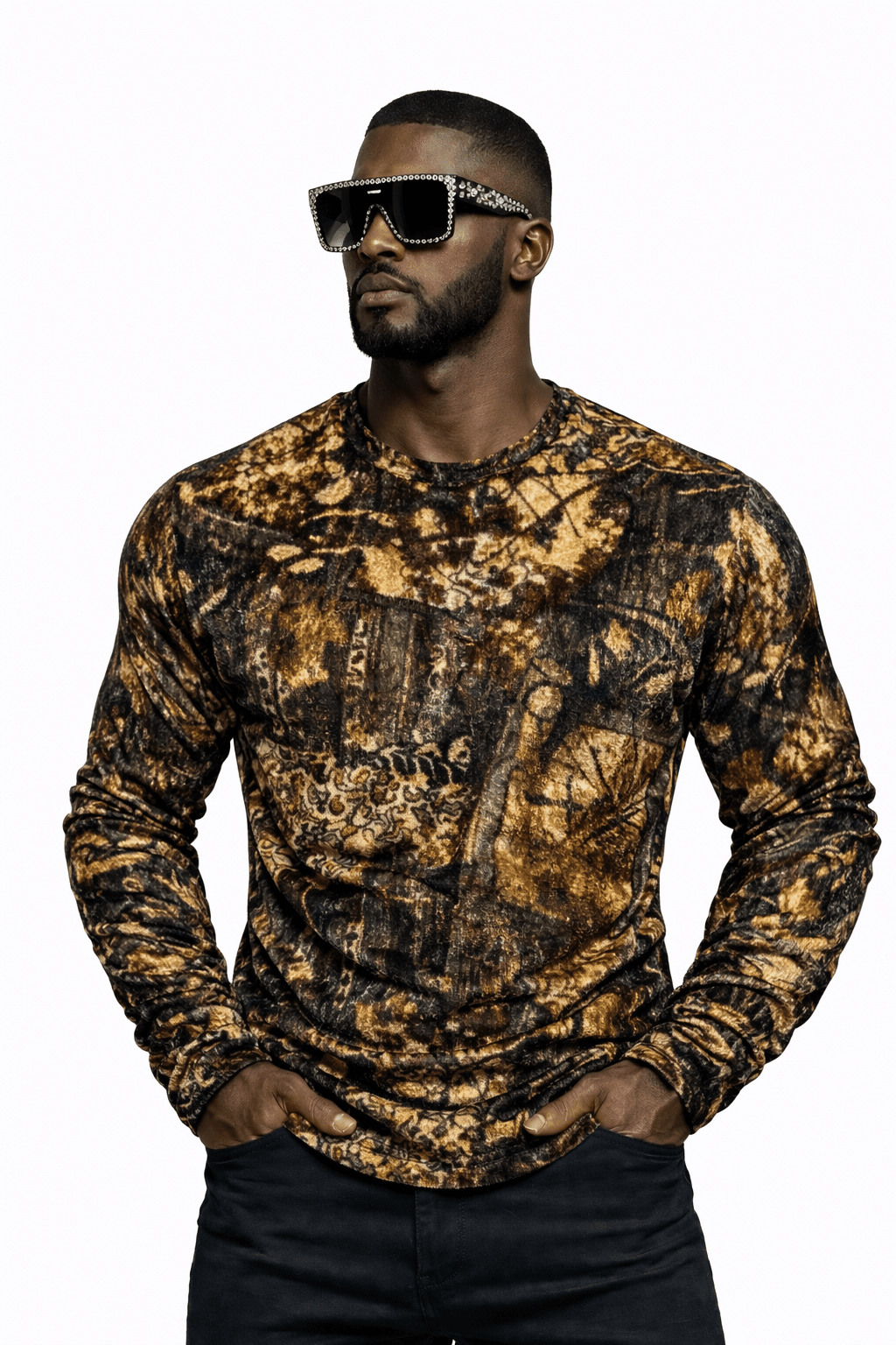 SaeRoz 9 - Velvet Long Sleeves Shirt for Men - Sarman Fashion - Wholesale Clothing Fashion Brand for Men from Canada