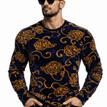 SaeRoz - Velvet Long Sleeves Shirt for Men - Sarman Fashion - Wholesale Clothing Fashion Brand for Men from Canada
