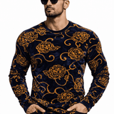 SaeRoz - Velvet Long Sleeves Shirt for Men - Sarman Fashion - Wholesale Clothing Fashion Brand for Men from Canada