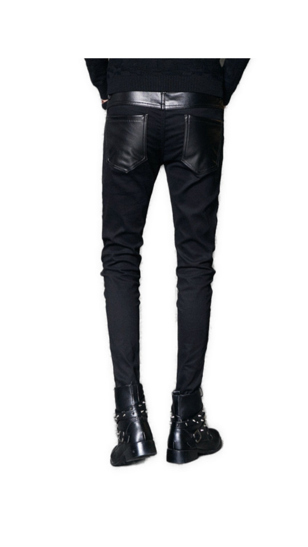 Sahu - Black Pu - Leather Pant’s for Men - Sarman Fashion - Wholesale Clothing Fashion Brand for Men from Canada