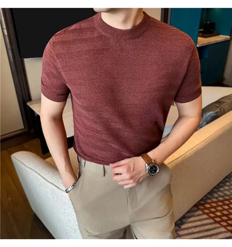 SAN - High Neck T-shirt for Men - Sarman Fashion - Wholesale Clothing Fashion Brand for Men from Canada