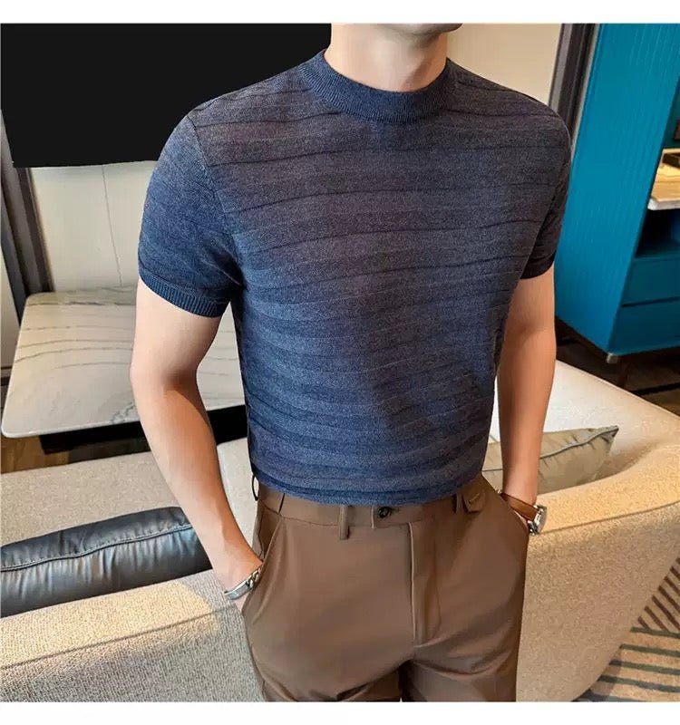 SAN - High Neck T-shirt for Men - Sarman Fashion - Wholesale Clothing Fashion Brand for Men from Canada