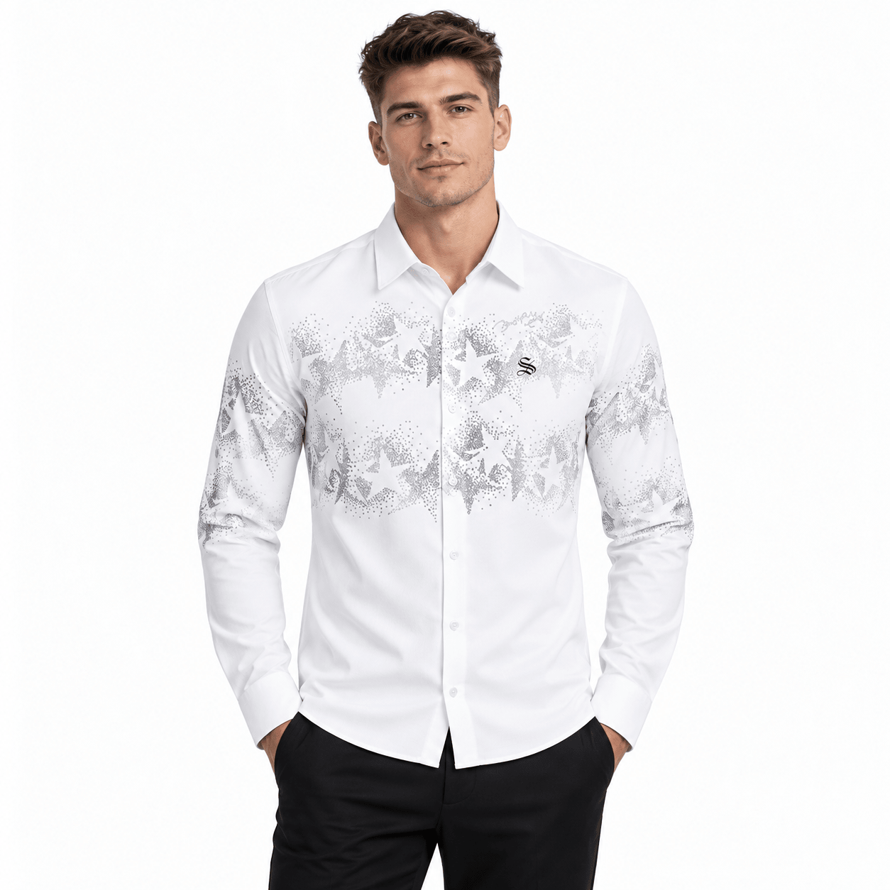Sarmoza 4 - Black Shirt for Men - Sarman Fashion - Wholesale Clothing Fashion Brand for Men from Canada