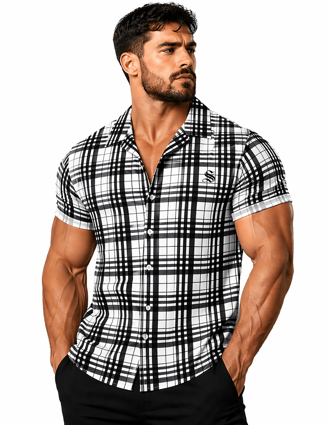 SBLU - Short Sleeves Shirt for Men - Sarman Fashion - Wholesale Clothing Fashion Brand for Men from Canada