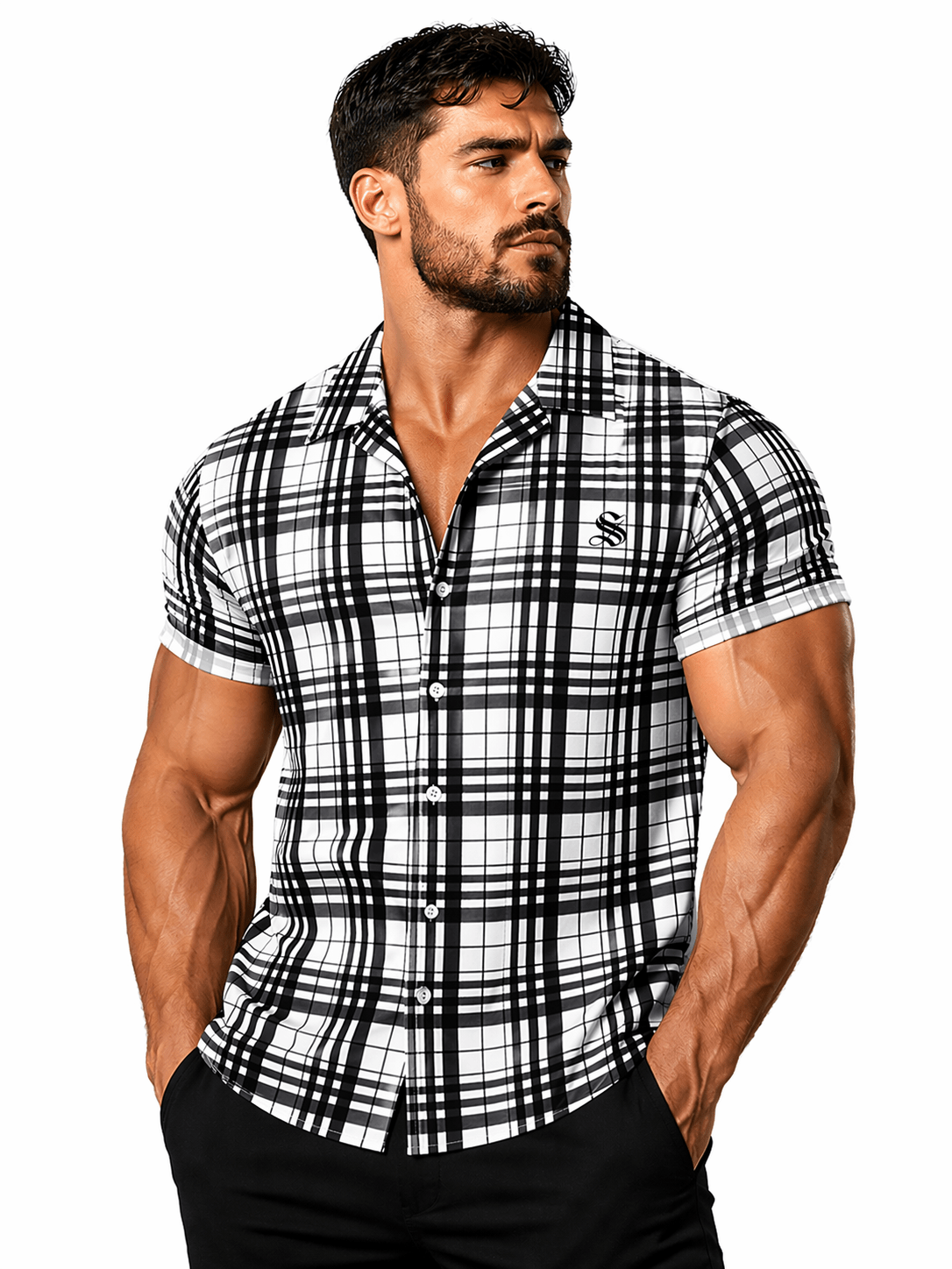 SBLU - Short Sleeves Shirt for Men - Sarman Fashion - Wholesale Clothing Fashion Brand for Men from Canada