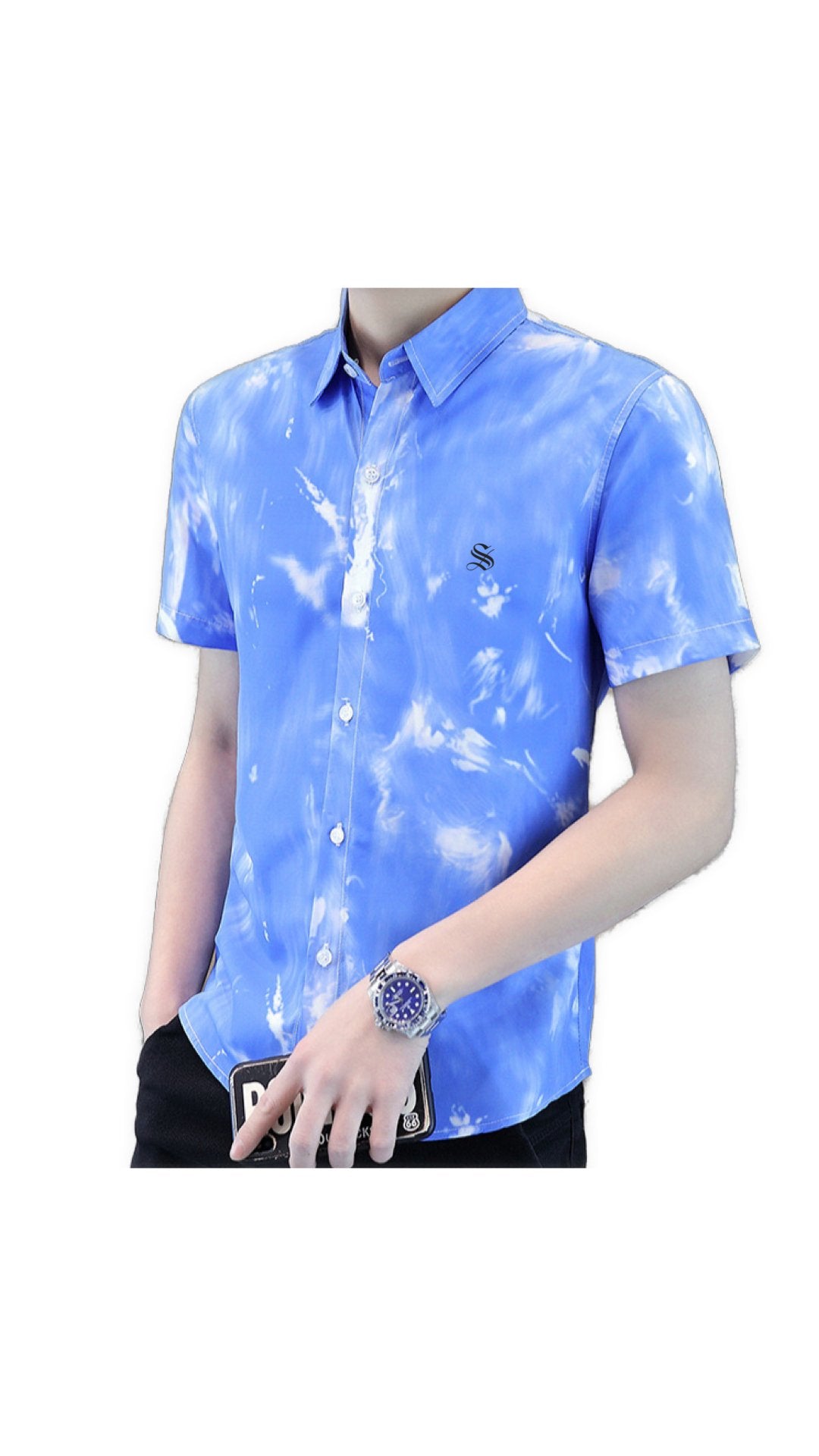 Skyzi - Short Sleeves Shirt for Men - Sarman Fashion - Wholesale Clothing Fashion Brand for Men from Canada
