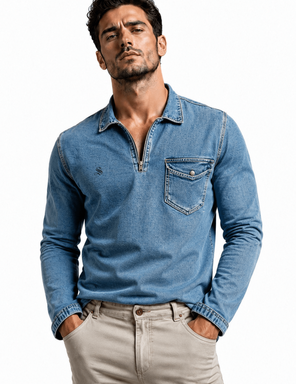 Sokila - Long Sleeves Shirt for Men - Sarman Fashion - Wholesale Clothing Fashion Brand for Men from Canada