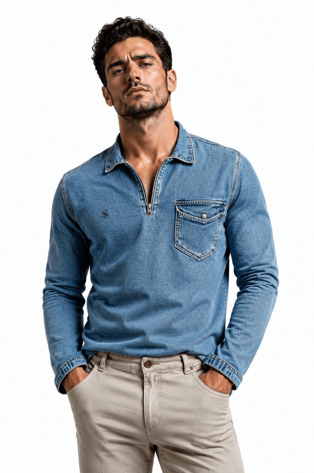 Sokila - Long Sleeves Shirt for Men - Sarman Fashion - Wholesale Clothing Fashion Brand for Men from Canada