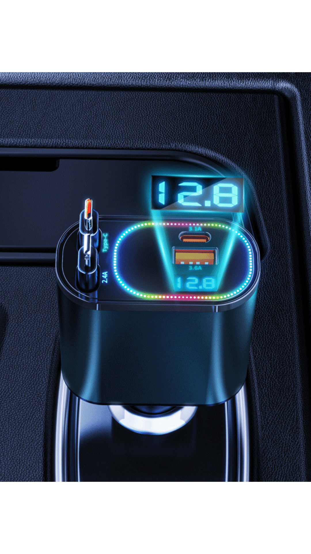 SPGUARD 3 Retractable Car Charger, Retractable Cables and 2 USB Ports Compatible with iPhone 16/15/14/13/12/11/iPad, Galaxy S23/ S22/S10 - Sarman Fashion - Wholesale Clothing Fashion Brand for Men from Canada