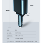 SPGUARD 3 Retractable Car Charger, Retractable Cables and 2 USB Ports Compatible with iPhone 16/15/14/13/12/11/iPad, Galaxy S23/ S22/S10 - Sarman Fashion - Wholesale Clothing Fashion Brand for Men from Canada